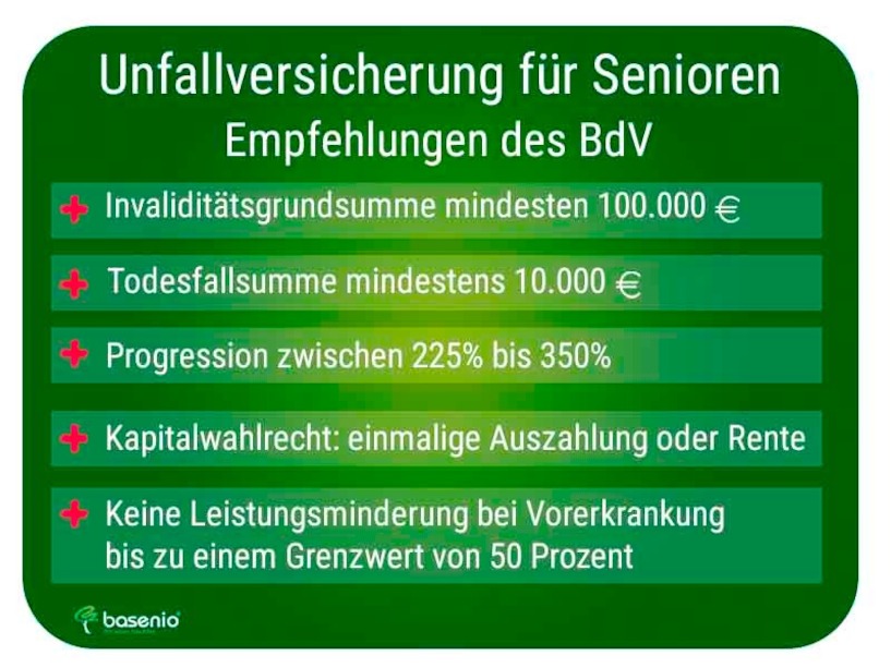 Empfehlungen des BdV bei einer Unfallversicherung für Senioren. Unfallversicherung
